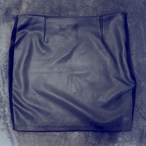 Bar III Black Pleather Mini Skirt Size Large